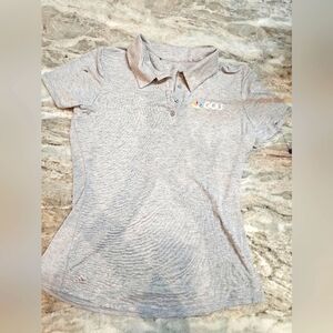 Adidas Golf Polo Shirt Women’s Size M Gray Heather NBC Golf Logo Stretch